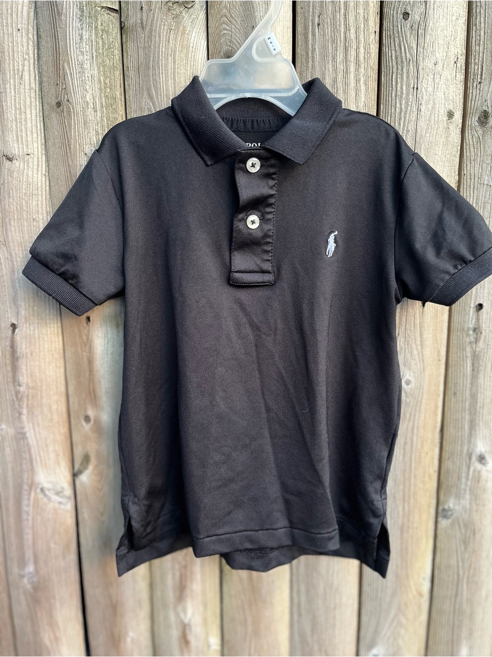 Performance Polo by Ralph Lauren Kids Black Short Sleeve Polo with White Pony